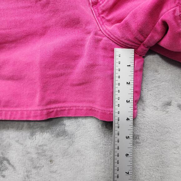 Vintage 90s Denim Republic Shorts Womens 11/12 Pink High Rise Double Button - Picture 10 of 12